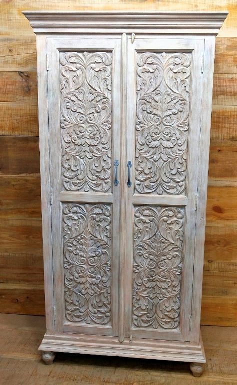 Carved Armoire, Tv Armoire, Antique Wardrobe, Wardrobe Sale, Kingdom Of Great Britain, Beautiful Dream, Jewelry Armoire, Dream Decor, Mango Wood