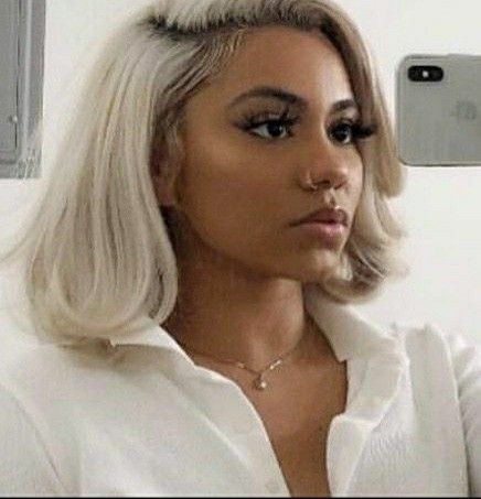 Platinum Bob Black Women, Blonde Bob Black Women, Vacay Hair, Brown Skin Blonde Hair, Ash Blonde Short Hair, Diy Hair Wig, Blonde Barbie, Blonde Layered Hair, Flat Iron Hair Styles