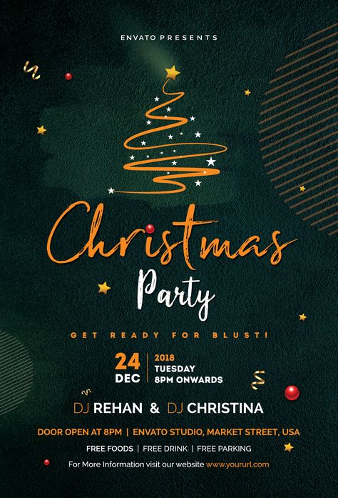 Christmas Party Template, Christmas Party Flyer Template Free, Christmas Party Flyer Design, Christmas Event Flyer, Chrismast Poster, Christmas Post Ideas, Christmas Poster Ideas, Christmas Post Design, Christmas Party Poster Design