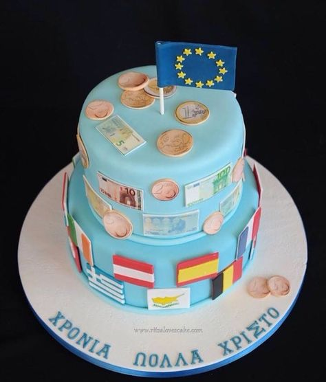 Europe cake European Cake Design Ideas, European Cake Design, Theme Bridal Shower Ideas, British Themed Parties, Travel Cakes, Mediterranean Theme, Parisian Birthday Party, French Themed Parties, Italy Party