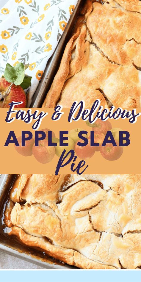 Store Bought Pie Crust Ideas, Sheet Pan Apple Pie, Easy Sheet Pan Apple Pie, Apple Pie With Store Bought Crust, Apple Pie Recipe With Store Bought Crust, Store Bought Pie Crust Recipes, Easy Apple Slab Pie, Slab Apple Pie Bars, Pillsbury Apple Slab Pie