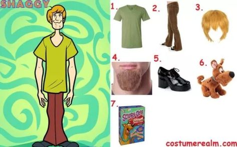 Costumes Starting With S, Scooby Doo Dress, Shaggy Costume, Gang Costumes, Character Tips, Scooby Doo Costumes, Shaggy Scooby Doo, Costume Guide, Scooby Snacks