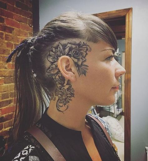 Undercut Tattoos, Hairline Tattoos, Scalp Tattoo, Head Tattoo, Disney Tattoo, Side Tattoos, Tattoo Videos, Face Tattoos, Hair Tattoos