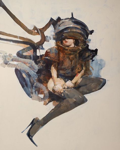 Ashley Wood (@ashleywoodart) posted on Instagram: “LASSTRANAUT PREPARING now available on @withfoundation Personal work Digital Print Edition of One Link:…” • Mar 26, 2021 at 11:51pm UTC Ashley Wood Sketch, Ashley Wood, Graphisches Design, Cool Sketches, Comic Illustration, Comic Artist, Character Design Inspiration, Wood Art, Painting & Drawing