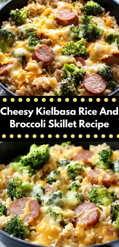 Searching for a comforting dish that pleases all ages? This Cheesy Kielbasa Rice and Broccoli Skillet is a nutrient-packed option that delivers both flavor and convenience, perfect for effortless family dinners any night of the week. Kielbasa Rice And Broccoli, Kielbasa Rice, Quick Casserole Recipes, Broccoli Cheese Rice Casserole, Cheesy Kielbasa, Sausage And Rice Casserole, Broccoli Cheese Rice, Broccoli Sausage, Broccoli Skillet