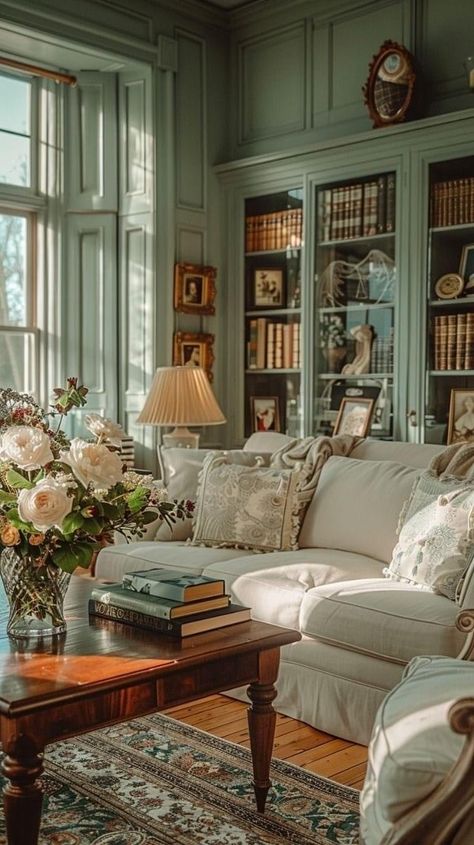 Rustic English Cottage Decor, Living Room Designs Cottage Core, Cottage Snug, Grandmacore House, English Country House Decor, English Decoration, English Manor Houses Interior, Interior Design Timeless, Salons Cottage