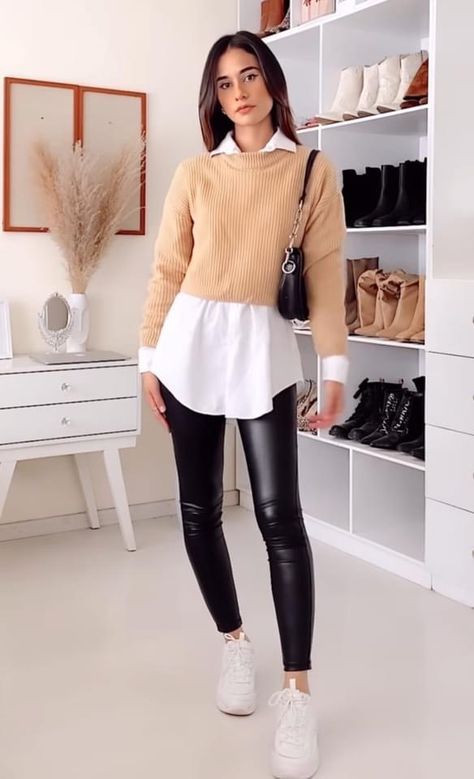 Look Legging, White Shirt Outfits, Stylish Work Outfits, Causual Outfits, Casual Work Outfits, Work Outfits Women, Business Casual Outfits, Mode Inspiration, Winter Fashion Outfits