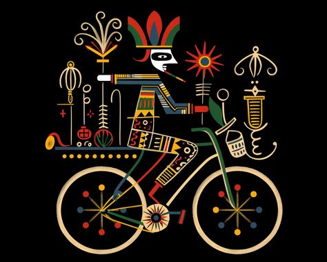 #HaitianVoodooFolkArt #ManOnBicycle #SaulSteinberg #MinimalistVector #TheCandie Haitian Voodoo, Bicycle Artwork, Saul Steinberg, Inspirational Digital Art, Photography Games, Vector Artwork, Art Toy, State Art, Iphone Background