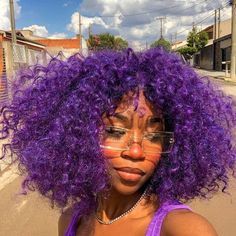 310 Hair colors ideas in 2022 | aesthetic hair, dyed natural hair, natural hair styles Purple Hair Girl Aesthetic, Purple Hair Icon, Hair Dyed Natural, Purple Hair Aesthetic, Roxo Aesthetic, Purple Curly Hair, Purple Natural Hair, Hair Colors Ideas, Dyed Curly Hair