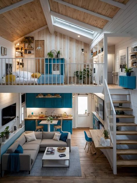 Asma Kat, Loft House Design, Tiny House Luxury, Casa Loft, Small Tiny House, Shed To Tiny House, Tiny House Loft, Tiny House Inspiration, Tiny House Floor Plans