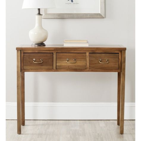 Amazon.com: Safavieh American Home Collection Cindy Oak Console Table: Kitchen & Dining Console Tables Entryway, Modern Hamptons, London Decor, Console Storage, Sofa End Tables, Console And Sofa Tables, Wood Console Table, Entry Hall, Wood Console