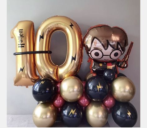 Harry Potter Balloon Ideas, Harry Potter Birthday Balloons, Harry Potter Balloon Bouquet, Harry Potter Balloon Arch, Harry Potter Balloons, Harry Potter Theme Birthday, Harry Otter, Cumpleaños Harry Potter, Harry Potter Bday