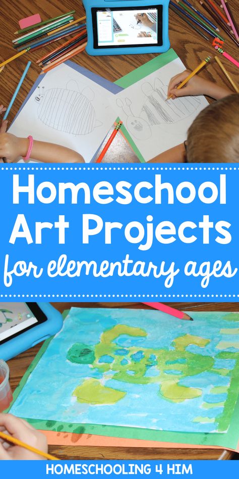 These homeschool art projects are perfect for kids in elementary, middle, or high school. Learn drawing and painting with video based lessons that are perfect for homeschoolers and parents with no art experience. Filter over 1,000 art lessons by "beginner" to find projects for kids in kindergarten, 1st grade, 2nd grade, 3rd grade, 4th grade, 5th grade, and beyond. These fun art lessons and art projects will help your child get excited to be creative! Learn more here. First Grade Drawing Lesson, Homeschool Art Activities, Homeschool Arts And Crafts, Homeschool Art Projects Elementary, Art Project First Grade, Homeschool Craft Ideas, 5th Grade Crafts, Art Lesson Plans For Elementary, Fun Art Lessons