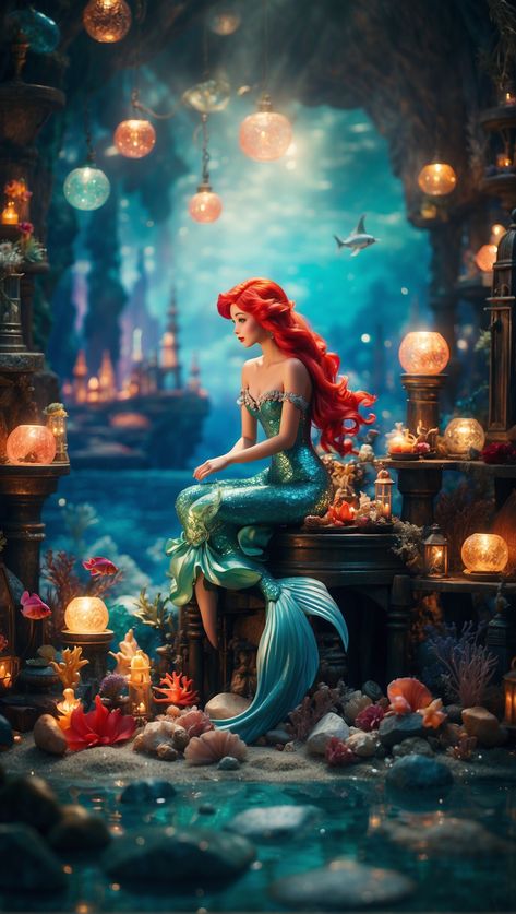 #disney Disney Stitch Tattoo, Ariel Wallpaper, Little Mermaid Wallpaper, Mermaid Photography, Mermaid Wallpapers, Disney Princess Artwork, Disney Princess Fashion, Disney Princess Wallpaper, Mermaid Life