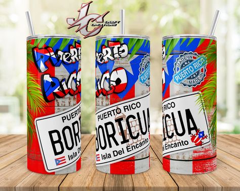 Porto Rico, Theme Party Decorations, Tumbler Design, Cricut Ideas, Insulated Tumblers, Theme Party, Tumbler Designs, Pint Glass, Puerto Rico