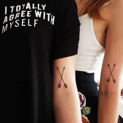 If your best friend is TRULY a BFF, she'll make it permanent and get inked with you. After all, your friendship never happened unless you get a tattoo and Friendship Arrow Tattoo, Country Tattoos, Bestie Tattoo, Matching Couple Tattoos, Friendship Tattoos, Full Body Tattoo, Arrow Tattoo, Best Friend Photoshoot, Arrow Tattoos