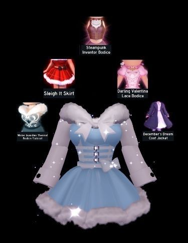 Royale High Glitterfrost Outfits, Cool Royale High Outfits, Glitterfrost Rh Outfits, Winter Rh Outfits, Royale High Winter Outfit Ideas, Winter Outfit Royale High, Outfit Combos Royale High, Royale High Outfits Winter, Rh Winter Outfits