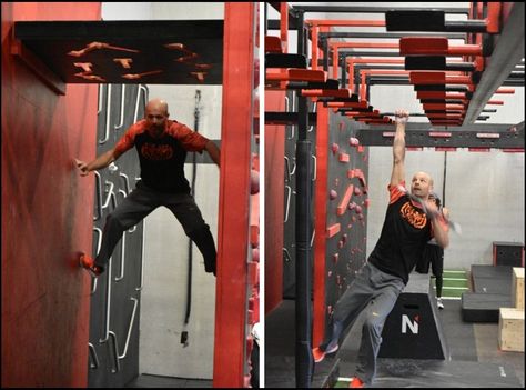 American Ninja Warrior Obstacles, Ninja Warrior Gym, Ninja Warrior Course, Dream Gym, American Ninja Warrior, Party Room, Ninja Warrior, Home Landscaping, Gym Inspiration