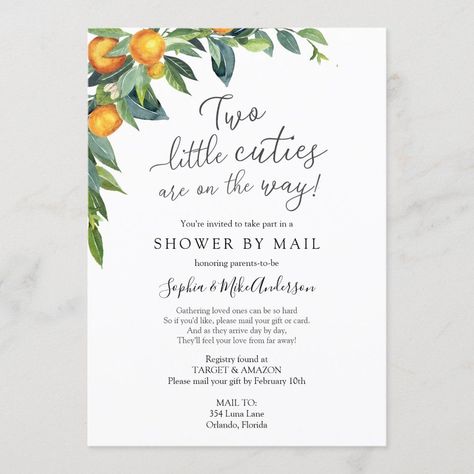 Two Little Cuties Baby Shower by Mail - Popular Zazzle Product! Best choice, tags : #invitations, #tshirt, #card, #InvitationsCard, #legging, #trending, #holiday Baby Shower By Mail Invitation, Shower By Mail Invitation, Baby Shower By Mail, Shower By Mail, Twins Baby Shower Invitations, Twins Baby Shower, Invitation Sizes, Youre Invited, Custom Invitations