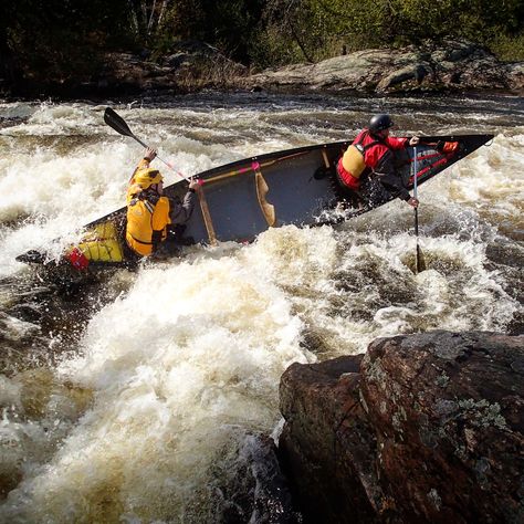 Attacking Devil's Elbow in a Swift Madawaska (courtesy of David MacDonald) Whitewater Canoeing, Wood Canoe, Canoe Building, Canoe Boat, Boundary Waters, Base Jumping, Kayak Adventures, Canoe Trip, Whitewater Kayaking