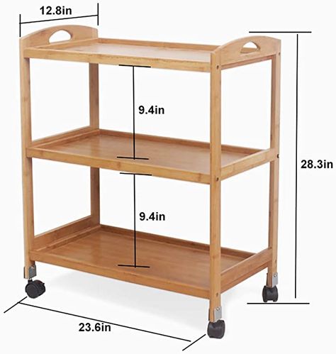 SDHYL 3-Tier Kitchen Utility Cart, Bakers Rack, Movable Bamboo Storage Rack, Mobile Dining Service Rack S7-HSJ-ZC06-CA: Amazon.ca: Home & Kitchen Kitchen Trolley Ideas Indian, Trolley Design Ideas, Kitchen Trolley Design, Trolley Design, Bunker Bed, Kitchen Utility Cart, Kitchen Trolley Cart, Kitchen Storage Trolley, Wood Bar Cart