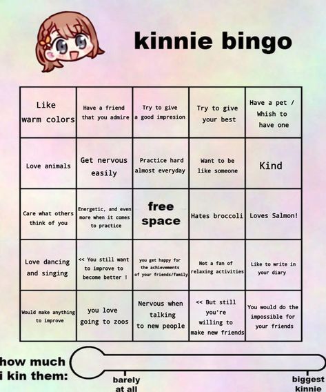 Game: Project Sekai / I noticed that nobody did a Minori kinnie bingo so I did one myself! Live love laugh Minori!!! / Credits to: Strawberry xoxo for the template! Hanasato Minori, Kinnie Bingo, Bingo Template, Bingo Board, Live Love Laugh, Want To Be Loved, Relaxing Activities, Get Happy, Bettering Myself