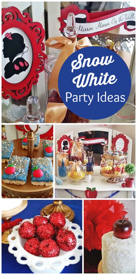 A striking Snow White candy buffet for a baby shower with a white rosette cake and two mini sprinkle cakes! See more party planning ideas at CatchMyParty.com! #partyideas #princess White Rosette Cake, White Candy Buffet, White Party Theme, Snow White Birthday Party, White Marshmallows, Snow White Birthday, Rosette Cake, Snow White Party, White Baby Showers