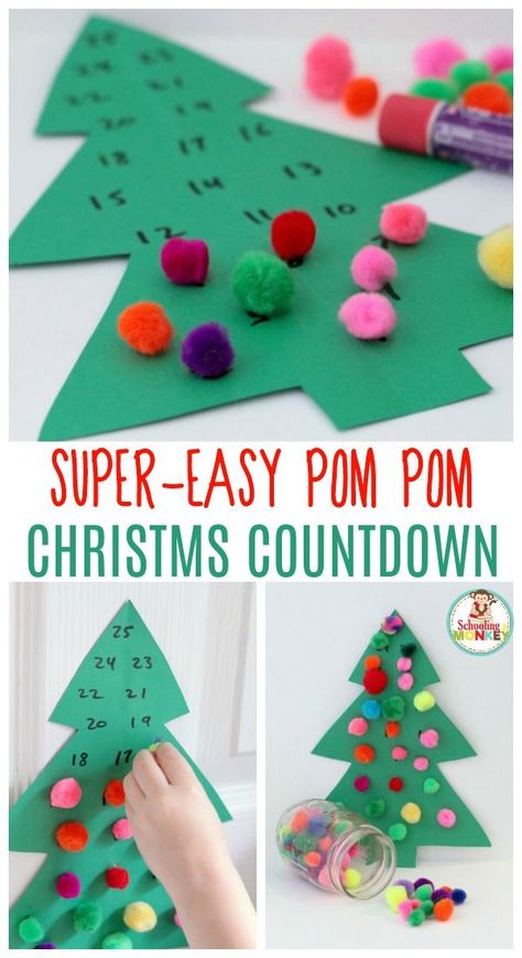 Looking for an advent calendar for kids? This pom pom Christmas tree advent calendar is super easy and makes a great Christmas craft for kids! Pom Pom Christmas Tree, Advent Calendar For Kids, Tree Advent Calendar, Pom Pom Christmas, Christmas Tree Advent Calendar, Calendar For Kids, Advent Calendars For Kids, Christmas Countdown Calendar, Diy Advent Calendar