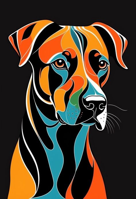 Abstract Dog Painting, Jellyfish Painting, Naive Painting, Abstract Painting Techniques, Colorful Animals, Rock Painting Art, Tshirt Art, Hippie Art, Dog Drawing