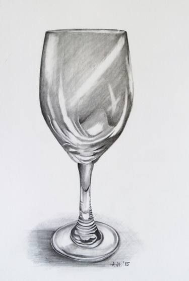 Cup Pencil Drawing, Glass Pencil Drawing, Wine Glass Drawing, Pen Art Work, Monochromatic Art, Bottle Drawing, Water Drawing, Fine Art Drawing, Still Life Drawing