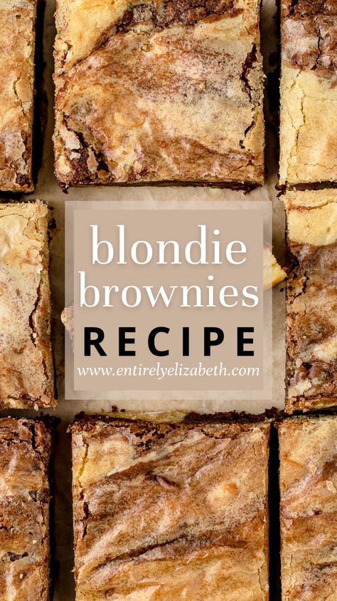 Homemade Blonde Brownies, Brownie Blondie Swirl Recipes, Homemade Blondies Recipe, Brownie Blondies Recipe, Marble Brownies Recipe, Brownies And Blondies Recipes, Black And White Brownies, Blondies Brownies Recipe, Brownie Blondie Recipes