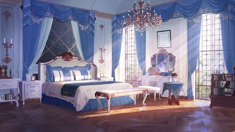 Anime Houses, Royal Bedroom, Castle Rooms, Anime House, Episode Backgrounds, Fantasy Rooms, Princess Room, Fantasy House, Dream Rooms