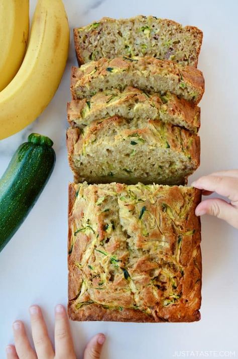 Zucchini Banana Bread Recipes, Banana Zucchini Bread, Thanksgiving Recipes Side Dishes Veggies, Banana Zucchini, Zucchini Banana, Zucchini Banana Bread, Thanksgiving Food Sides, Healthy Zucchini, Thanksgiving Recipes Side Dishes