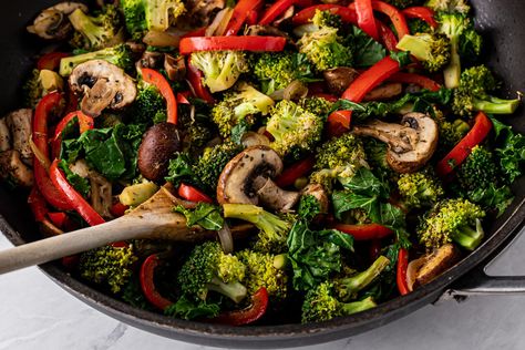 Easy Oil-Free Sautéed Vegetables Sautéed Veggies, Canned Beans, Sauteed Veggies, Tahini Sauce, How To Dry Rosemary, Sauteed Vegetables, Plant Based Eating, Low Fat Recipes, Oil Recipes