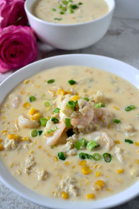 Shrimp, Crab, and Corn Bisque - Coop Can Cook Crab And Corn Bisque, Crab And Corn, Coop Can Cook, Seafood Bisque Recipe, Corn Bisque, Bisque Soup Recipes, Crab Chowder, Shrimp Corn, Bisque Soup