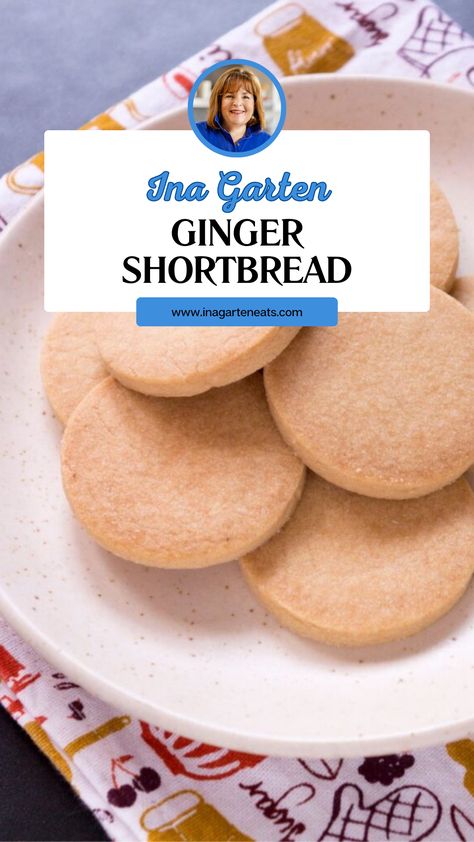 Ina Garten Ginger Shortbread Ginger Shortbread Recipe, Ginger Shortbread, Ina Garden, Crystallized Ginger, Shortbread Recipe, Recipes Cookies, Shortbread Recipes, Pure Vanilla, Candied Fruit