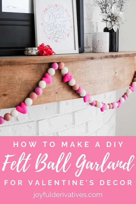 Garland Valentines Day, Saint Valentin Diy, Valentines Bricolage, Garland Tutorial, Valentines Day Crafts, Valentine Garland, Diy Valentine's Day Decorations, Valentine's Day Crafts For Kids, Diy Valentines Decorations