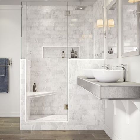 schluter.ca | Homepage Schluter Trim Bathroom, Shower Bullnose Trim, Schluter Shower System, Schluter Tile Edge Showers, Schluter Trim, Shower Niche Tile Ideas, Schluter Tile Edge, Shower Redo, Shower Niche Ideas