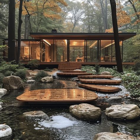 House In Nature, Modern Cabin, Forest House, Design Your Dream House, Dream House Exterior, Japanese House, Cabins In The Woods, House Flooring, Glass House