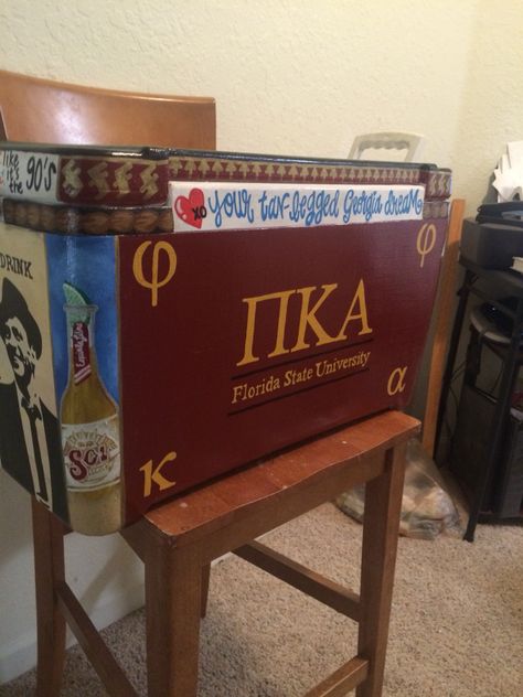 Nola Painting, Cooler Ideas Fraternity, Pike Cooler, Pike Fraternity, College Needs, Painted Fraternity Coolers, Nola Cooler, Formal Coolers, Formal Cooler Ideas