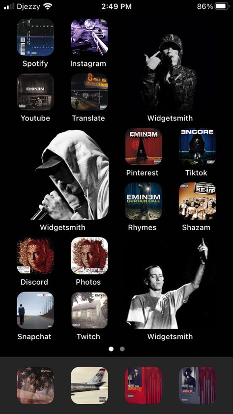 Eminem Ios16, Eminem Themed Phone, Eminem Phone Theme, Eminem Outfits Ideas, Eminem Homescreen, Eminem App Icons, Eminem Home Screen, Eminem Birthday Party, Eminem Room Decor