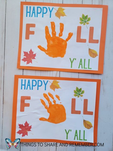 Handprint Fall Leaves, Leaf Craft For Toddlers, Hand Print Leaves, Leaf Crafts Preschool, Preschool Readiness, Fall Handprint Crafts, Leaves Craft, Fall Activities For Toddlers, Fall Crafts For Toddlers