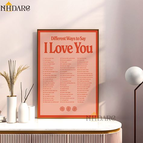 Modern Fashion Nordic Word Quote Different Ways To Say I Love You Canvas Print Painting Poster Pictures Wall Art Home Decoration - Painting & Calligraphy - AliExpress Red Poster, Valentines Day Poster, Poster Decorations, Love Theme, Simple Wall Art, Interior Home Decor, Modern Oil Painting, Handmade Wall Art, Poster Pictures