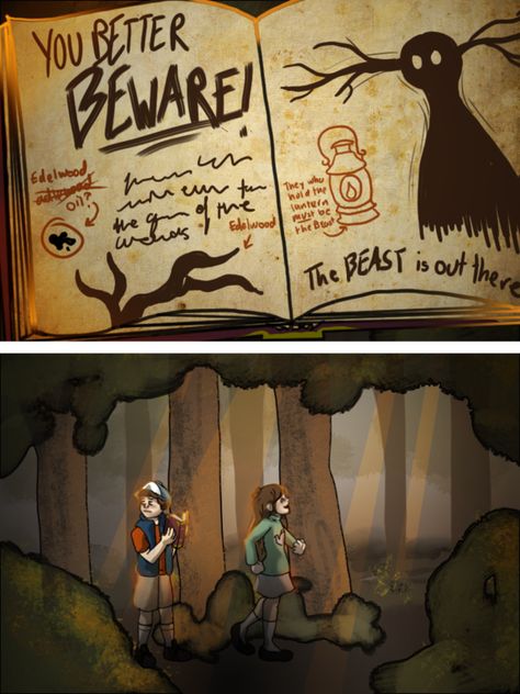 Gravity Falls: Better Beware! by Charlemage.deviantart.com on @DeviantArt Dipper E Mabel, Libro Gravity Falls, Garden Falls, Gravity Falls Crossover, Dipper Y Mabel, Gravity Falls Au, Desenhos Gravity Falls, Gravity Falls Art, Fandom Crossover