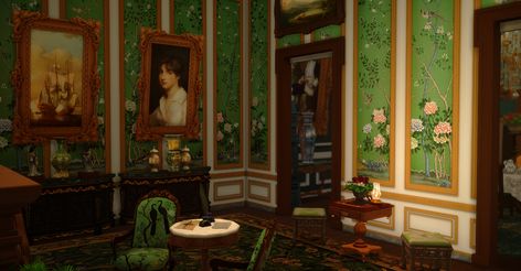 AnachroSims is creating Custom Content for the Sims 4 | Patreon Chinoiserie Panels, Sims 4 Patreon, Sims 4 Cc Furniture, Sims 4 Build, Ts4 Cc, Custom Content, The Sims 4, Sims Cc, Pastel Blue