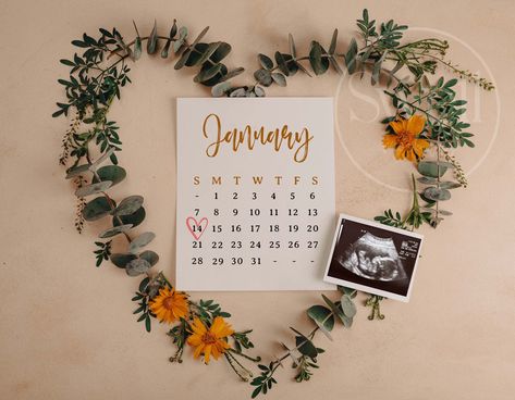 Gender Neutral Birth Announcement, Due Date Calendar, Pregnancy Announcement Template, Due Date, Photo Template, Pregnancy Announcement, Baby Announcement, Birth Announcement, Etsy Baby