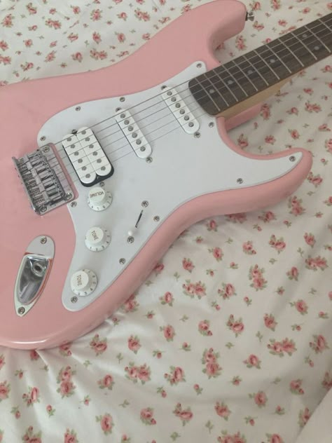 Pink Electric Guitar, Widgets Pink, Pink Guitar, Pink Core, Pink Music, Soft Pink Theme, Baby Pink Aesthetic, Pink Things, Pink Theme