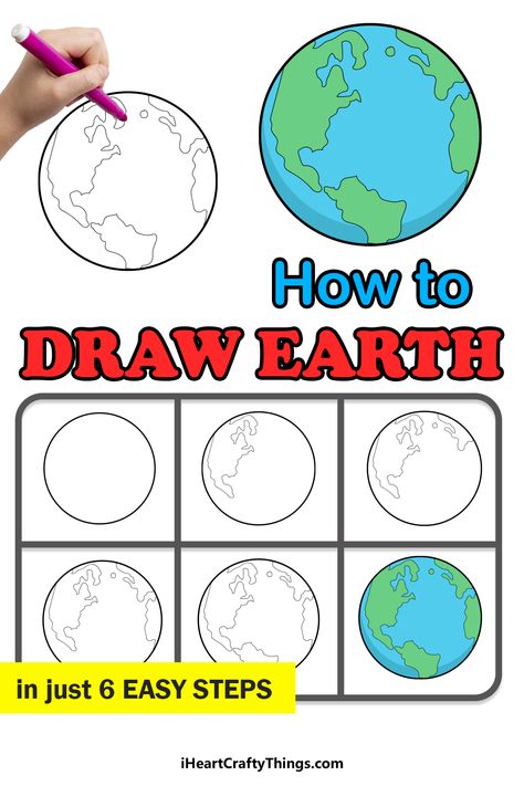 Earth Drawing, Planet Drawing, Earth Drawings, Drawing Lessons For Kids, Art Therapy Projects, Nature Background Images, Drawing Sheet, Simple Designs To Draw, Drawing Step