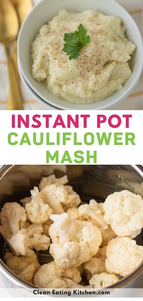 Instant Pot Cauliflower, Cauliflower Mashed, Mashed Cauliflower Recipe, Cauliflower Mash, Healthy Instant Pot Recipes, Mashed Cauliflower, Instapot Recipes, Instant Pot Pressure Cooker, Cauliflower Recipes