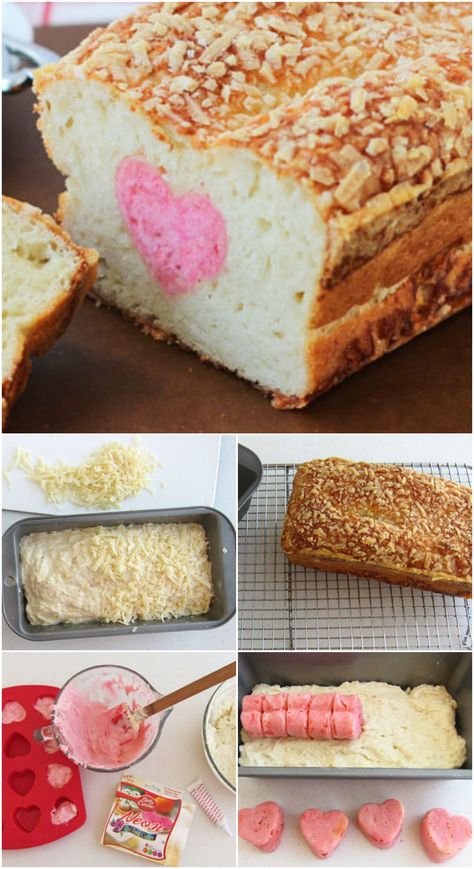 Heart Shaped Bread Loaf, Valentines Bread Ideas, Valentine's Appetizers, Valentines Bread, Heart Shaped Bread, Heart Bread, Picture Heart, Cute Bread, Valentines Baking